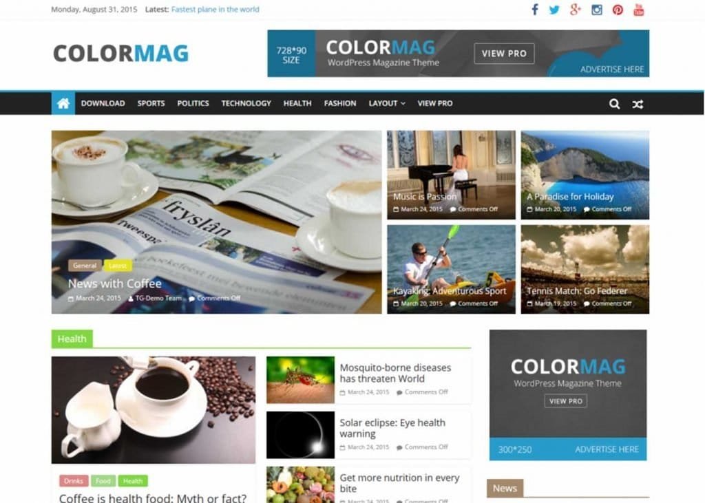 Top 10 Best Free Themes For WordPress Blog (2023) 14 colormag